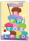 Cupcake Eye Chart Folding Card