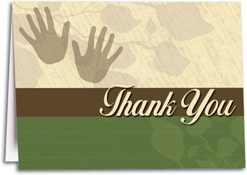 Cream and Green with Healing Hands Folding Card