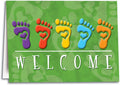 Welcome Feet Hearts Folding Card