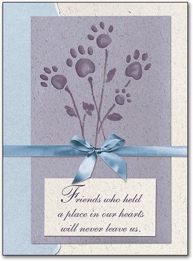 Pawprint Bouquet Sympathy Card
