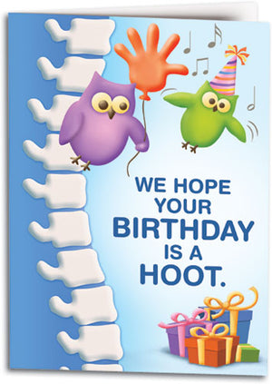 Birthday Hoot Customisable Folding Card