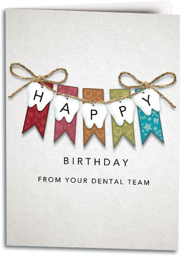 Banner With Bows Birthday Folding Card