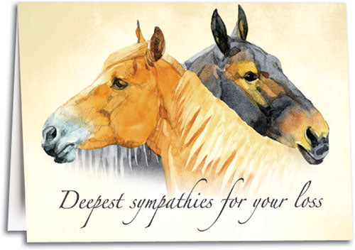 Watercolor Horses Customisable Folding Card