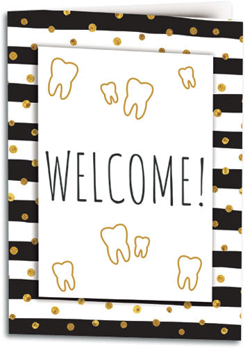 Touch Of Gold Smiles Welcome Folding Card