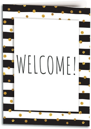 Gold Dots Welcome Folding Card