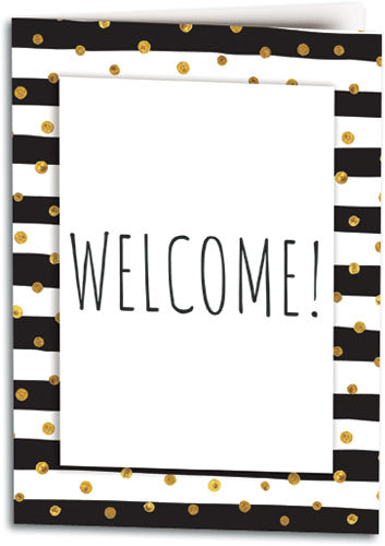 Gold Dots Welcome Folding Card