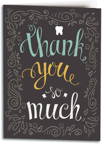 Decorative Swirls Thank You Folding Card