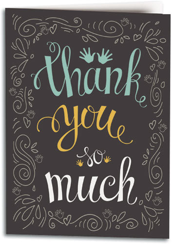 Swirls Of Joy Thank You Folding Card