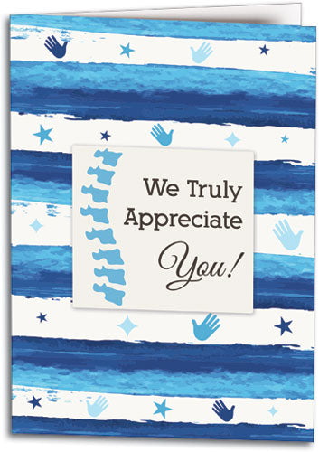 Blue Stripes Thank You Thank You Folding Card