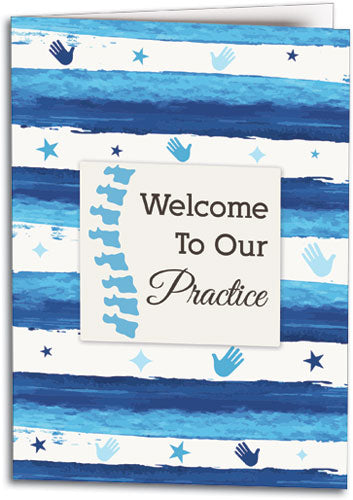 Blue Stripes Welcome Welcome Folding Card