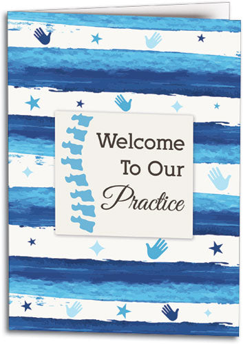 Blue Stripes Welcome Welcome Folding Card