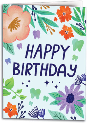 Bright Floral Birthday Folding Card
