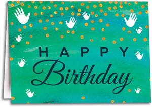 Dots and Hands Birthday Customisable Folding Card