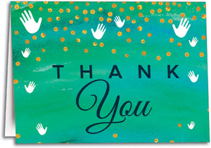 Dots and Hands Thank You Customisable Folding Card