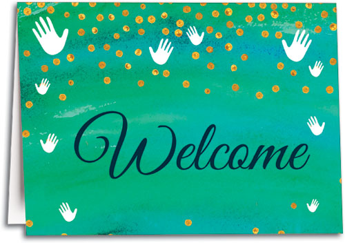 Dots and Hands Welcome Customisable Folding Card