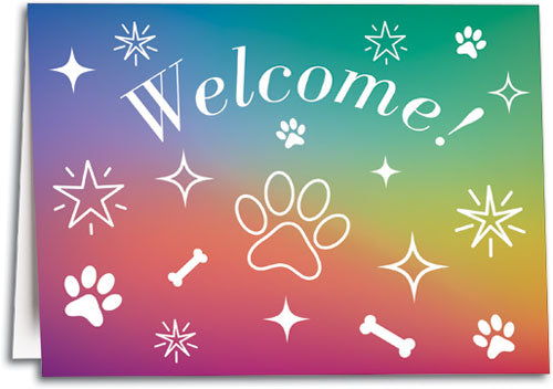 Gradient Rainbow Welcome Folding Card