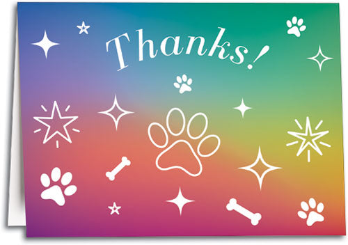 Gradient Rainbow Thanks Customisable Folding Card