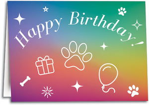 Gradient Rainbow Birthday Folding Card