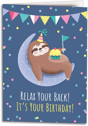 Relaxing Sloth Customisable Folding Card