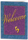 Welcome Floral Feet Folding Card