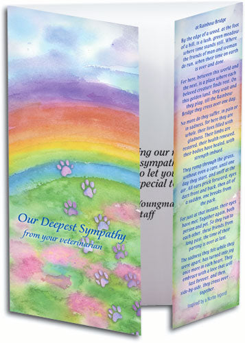 Rainbow Bridge Bookmark Sympathy Card