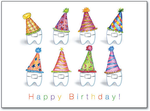 Ortho Party Hat Braces Folding Card