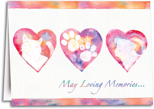 Three Hearts Sympathy Folding Card