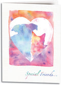 Two Pets Heart Sympathy Folding Card