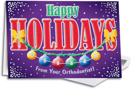 Holiday Braces and Bulbs Deluxe Folding Card