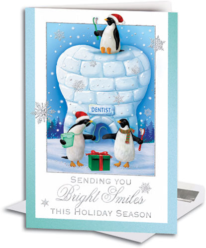 Penguins Igloo Christmas Folding Card