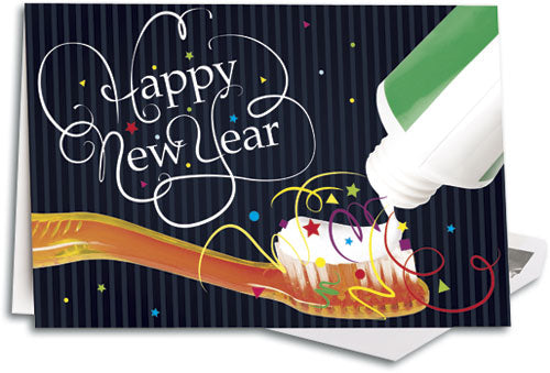 Confetti Paste New Year Traditional Folding Card