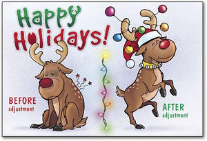 Reindeer Before and After customisable Folding Card