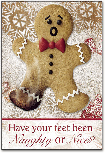 Naughty Or Nice Feet Folding Card