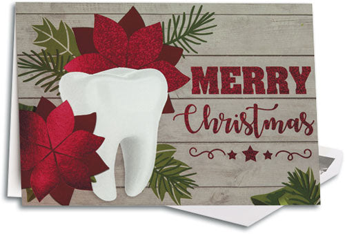 Poinsettia Tooth Deluxe Folding Card