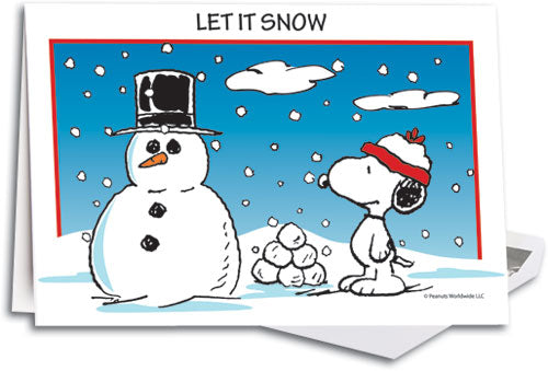 Peanuts Snowman Deluxe Folding Card