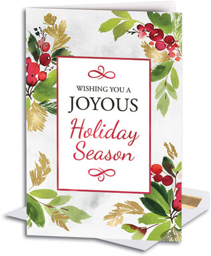 Holly Wishes Folding Card