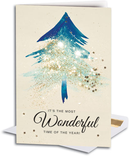 Glittery Christmas Traditional Folding Card