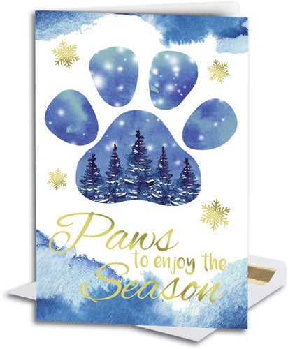 Winter Paws Premium Folding Card