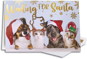 Santa's Furry Helpers Deluxe Folding Card