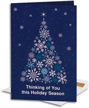 Snowflake Tree Dark Paper Folding Card