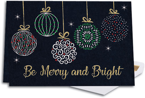 Merry Ornaments Dark Paper Folding Card