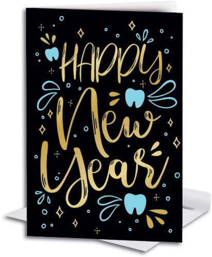 New Year Teeth Traditional Folding Card