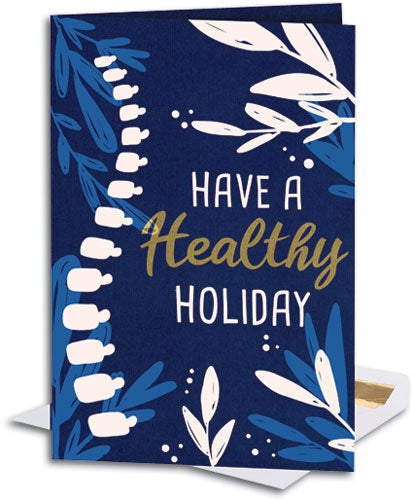 Healthy Holidays Dark Paper Folding Card