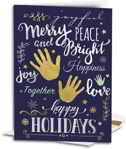 Merry and Bright Hands Deluxe Folding Card