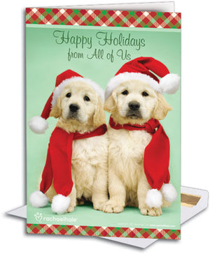 Santa Pups Deluxe Folding Card