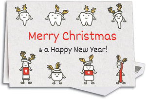 Reindeer Teeth Traditional Folding Card