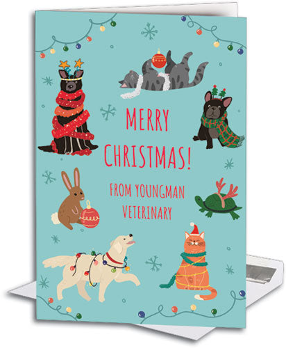 Merry Animals Traditional Folding Card