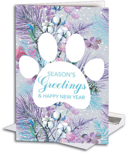 Winterberry Paw Deluxe Folding Card