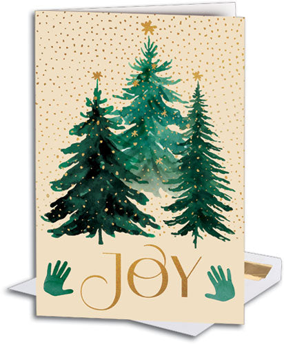 Watercolour Evergreens Deluxe Folding Card