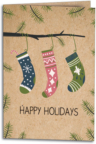 Winter Stockings Environment Paper Folding Notecard